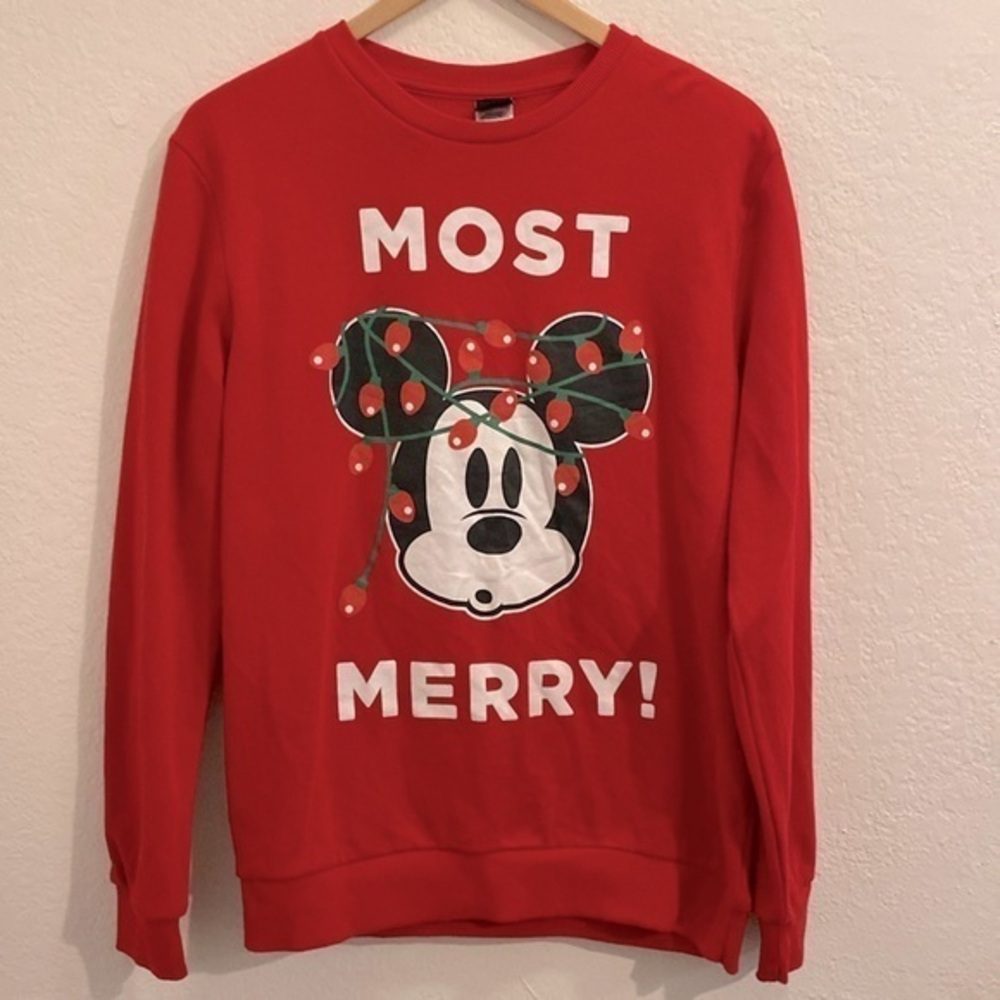 Disney Xmas red Mickey Sweater